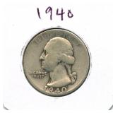 1940 Washington Silver Quarter