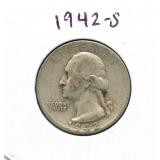 1942-S Washington Silver Quarter