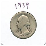 1939 Washington Silver Quarter