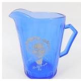 * Blue Glass Shirley Temple Creamer
