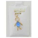 14K Yellow Gold September Child Pendant - 0.41