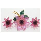 Vintage 1950 West Germany Jeweled Brooch and Clip