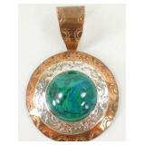 Vintage Sterling, Copper and Chrysocolla Stone