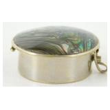 Vintage Alpaca Silver and Abalone Trinket Box -