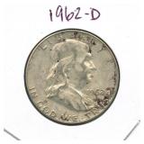 1962-D Franklin Silver Half Dollar