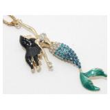 Betsey Johnson Mermaid Rhinestone Pendant