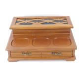Vintage Wooden Valet Jewelry Box