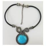 Sterling & Turqoise Necklace - 106 Grams Total