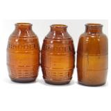 * Vintage 1970 Amber Glass Barrel - Shaped for