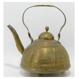 Vintage Etched Brass Tea Pot
