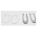 2 Pairs of 925 Sterling Silver Earrings - 5.26