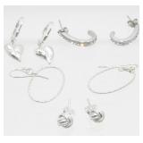 4 Pairs of 925 Sterling Silver Earrings - 7.06