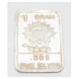 Silver Bar: Lion - .999 Fine Silver, 1 gram