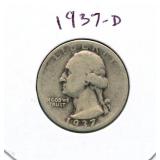 1937-D Washington Silver Quarter
