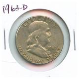 1963-D Franklin Silver Half Dollar