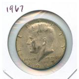1967 Kennedy Silver Half Dollar - 40% Silver