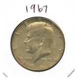1967 Kennedy Silver Half Dollar - 40% Silver
