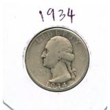 1934 Washington Silver Quarter