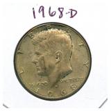 1968-D Kennedy Silver Half Dollar - 40% Silver