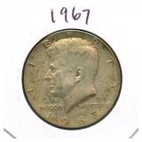 1967 Kennedy Silver Half Dollar - 40% Silver