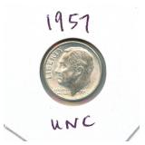 1957 Uncirculated Roosevelt Silver Dime