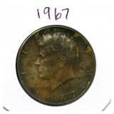 1967 Kennedy Silver Half Dollar - 40% Silver