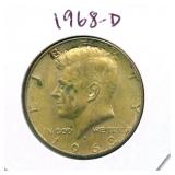1968-D Kennedy Silver Half Dollar - 40% Silver