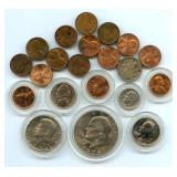 Group of Old U.S. Coins including Eisenhower