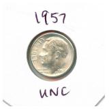 1957 Uncirculated Roosevelt Silver Dime