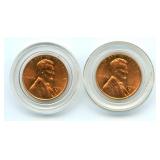 Pair of Uncirculated 1958-D Lincoln Wheat Cents