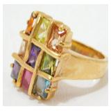 Vintage Multi Jeweled Ring - Size 6-1/2
