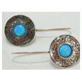 Didae Sterling Silver and Blue Opal Pierced