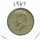 1967 Kennedy Silver Half Dollar - 40% Silver
