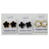 Set of 3 Stainless Steel New Earrings