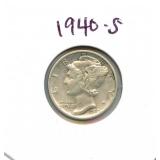 1940-S Mercury Silver Dime