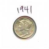 1941 Mercury Silver Dime