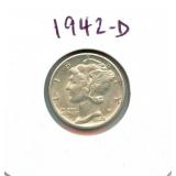 1942-D Mercury Silver Dime