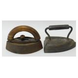 2 Antique Cast Iron Sad Irons