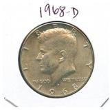 1968-D Kennedy Silver Half Dollar - 40% Silver