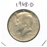 1968-D Kennedy Silver Half Dollar - 40% Silver