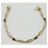 Sterling Silver, Gold Wash, White Stones and