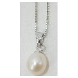 Sterling Silver and Cultured Pearl Necklace -