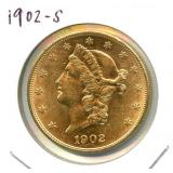 1902-S U.S. $20 Liberty Gold Coin - Very Nice