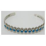 Sterling Silver Turquoise Cuff Bracelet - 12