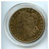 1921 Morgan Silver Dollar - Milled Out on Back