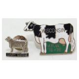 Vintage 1979 Tack Pins - Dairy Shrine, Wisconsin,