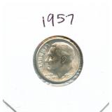 1957 Roosevelt Silver Dime