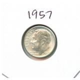 1957 Roosevelt Silver Dime