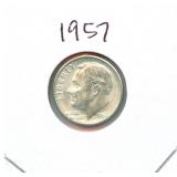 1957 Roosevelt Silver Dime