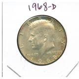 1968-D Kennedy Silver Half Dollar - 40% Silver